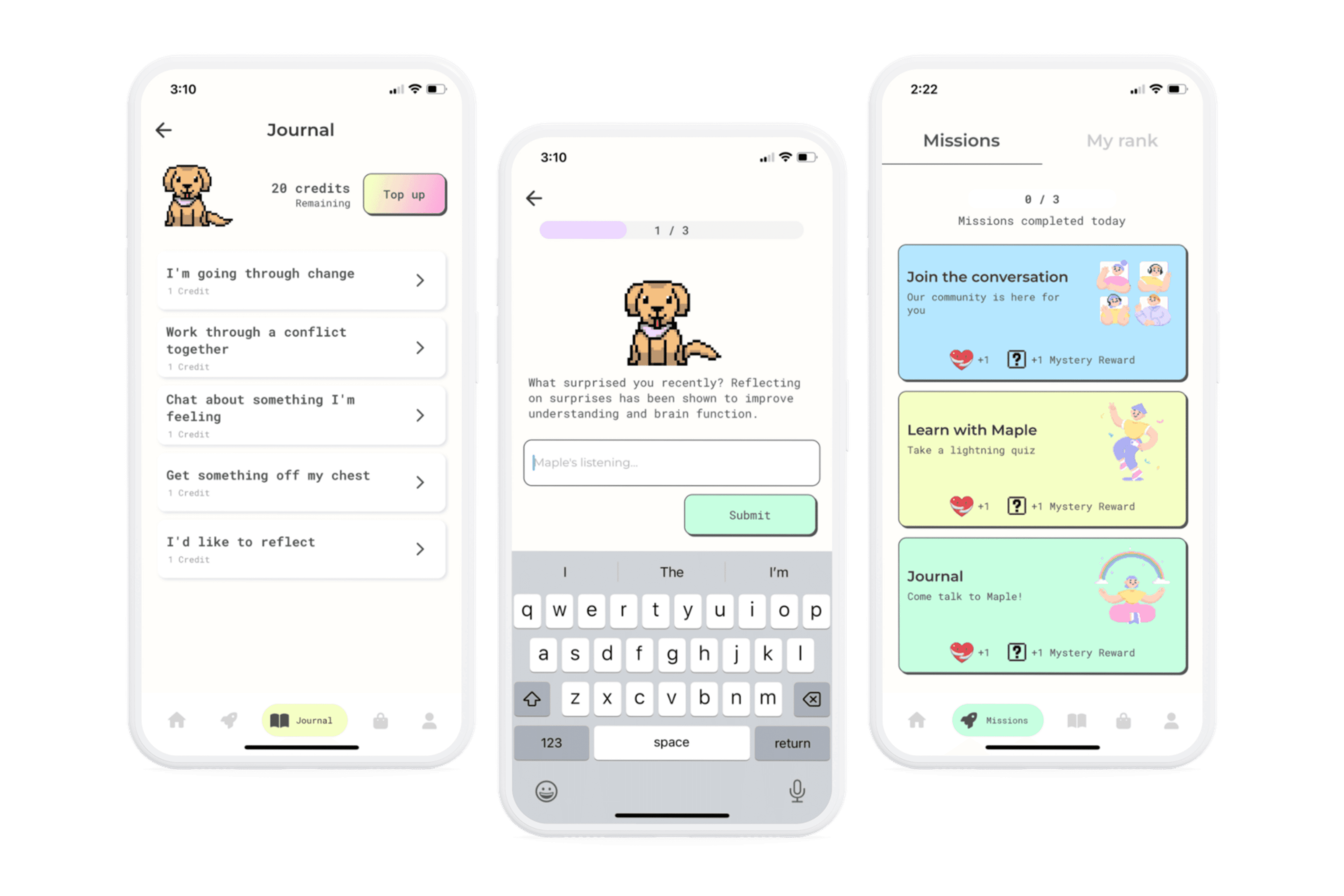 Talk to Maple app screens